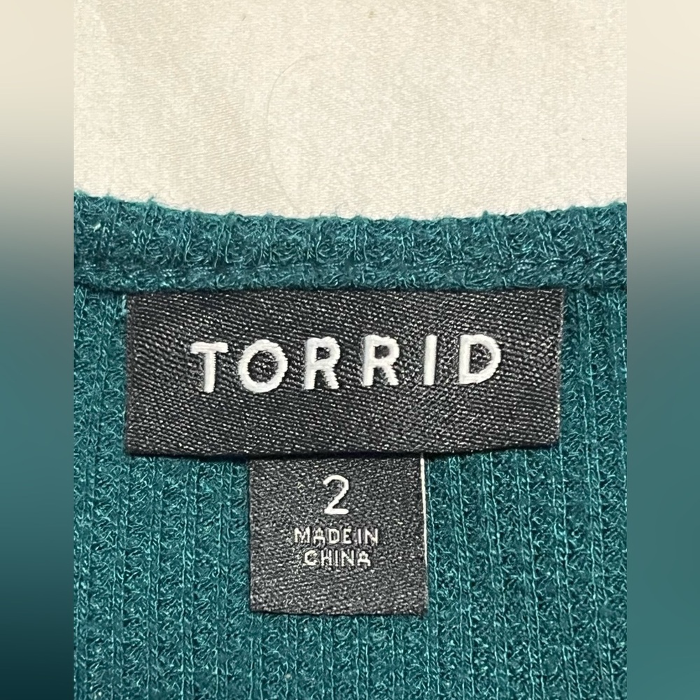 TORRID Plus Women’s Green Ribbed Knit Tiered SkaterJersey Midi Dress Size 2 - Picture 9 of 14